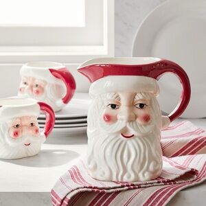Pottery barn Santa Claus Ceramic Pitcher Rare